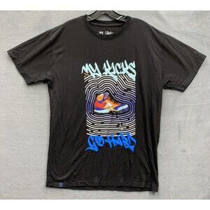Bleecker & Mercer Graphic Tee T-Shirt Men's XL Black Crew Neck MY KICKS GO HARD